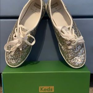Kate Spade Platinum Glitter Keds